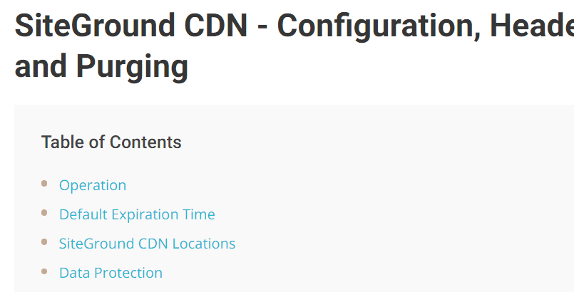 SiteGround CDN config