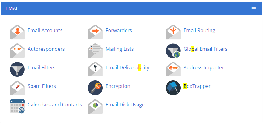 Bluehost cPanel Email Settings