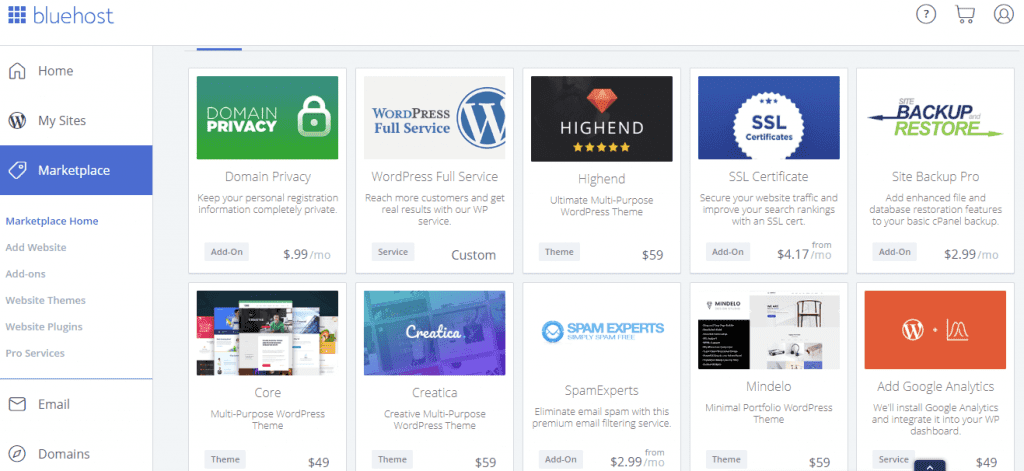 Bluehost apps