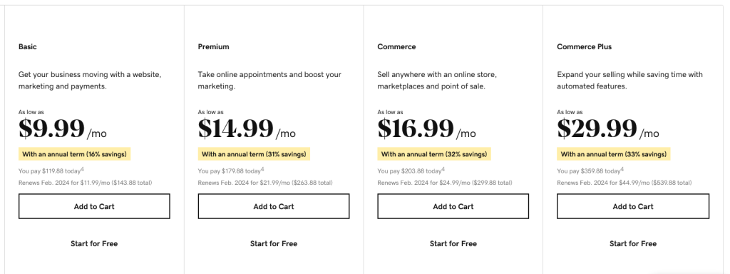 GoDaddy Online Store Plans and Pricing