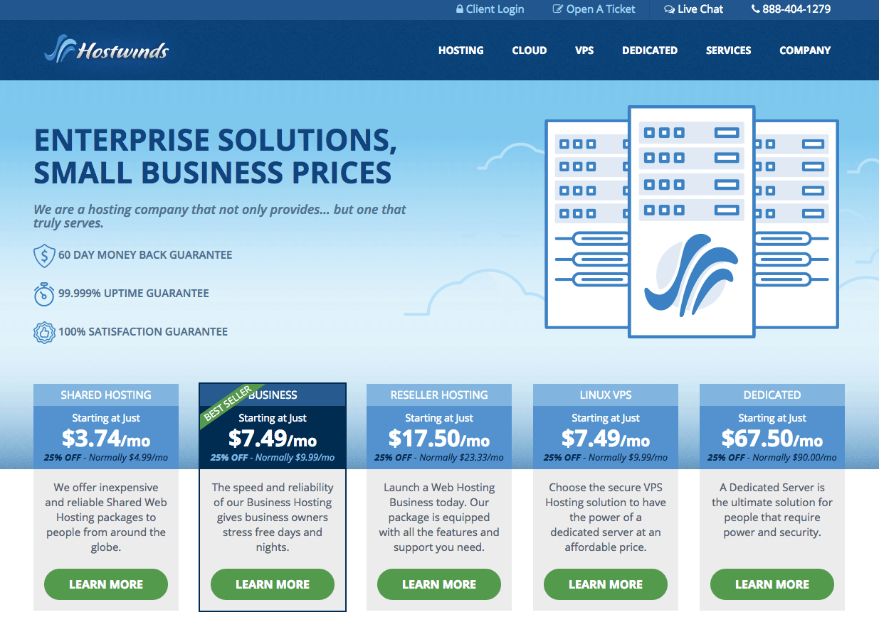 Hostwinds Pricing Page