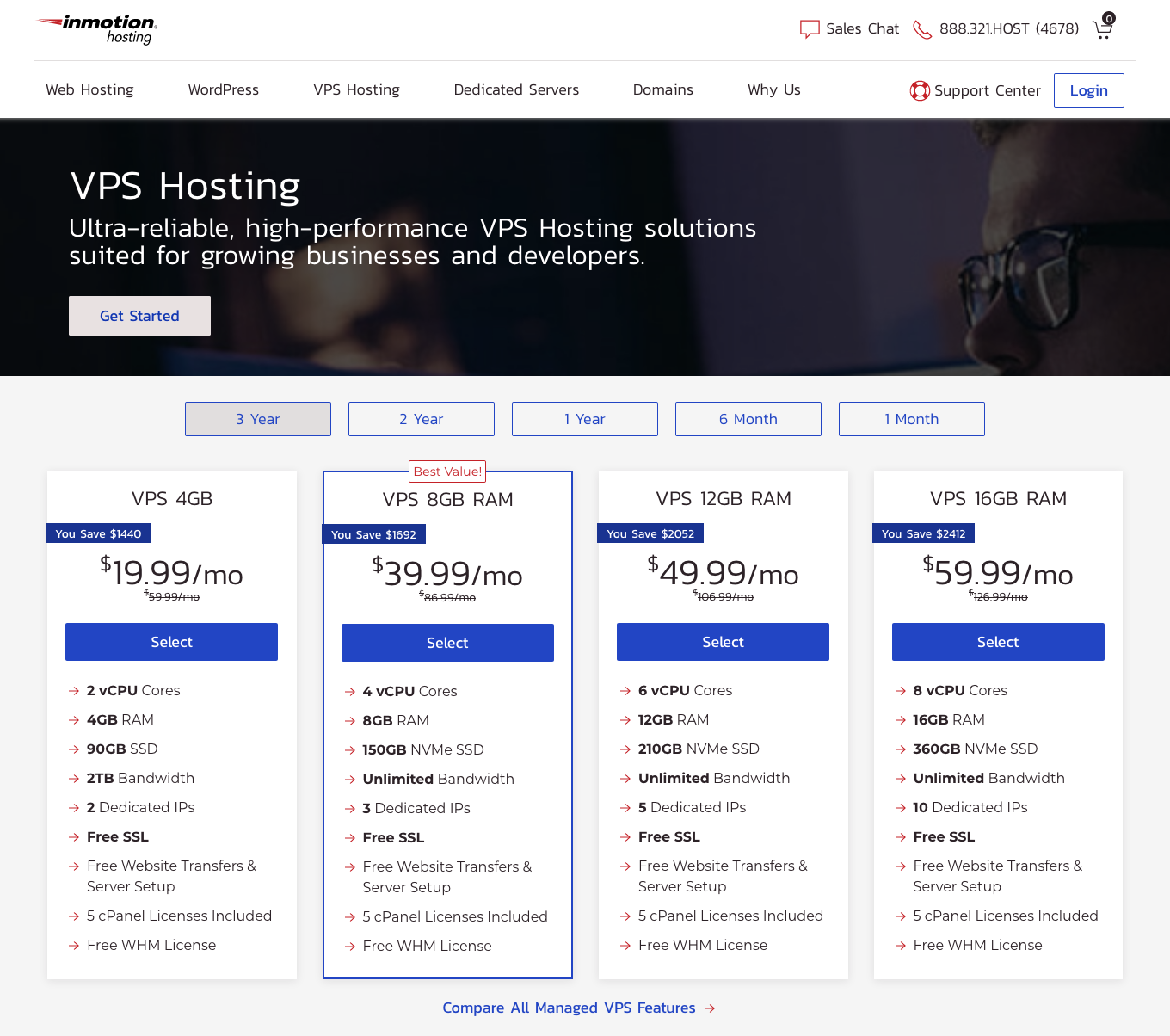 Inmotion VPS Pricing