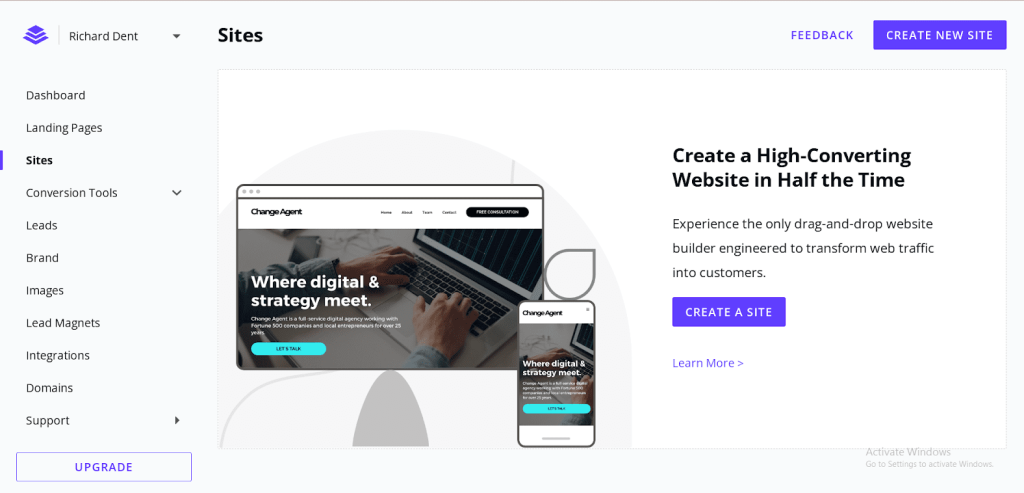 Leadpages Site builder