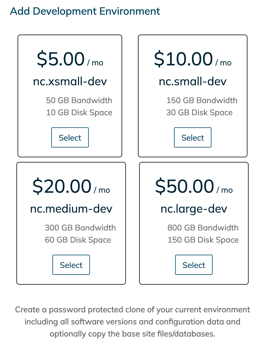 Nexcess app dev pricing