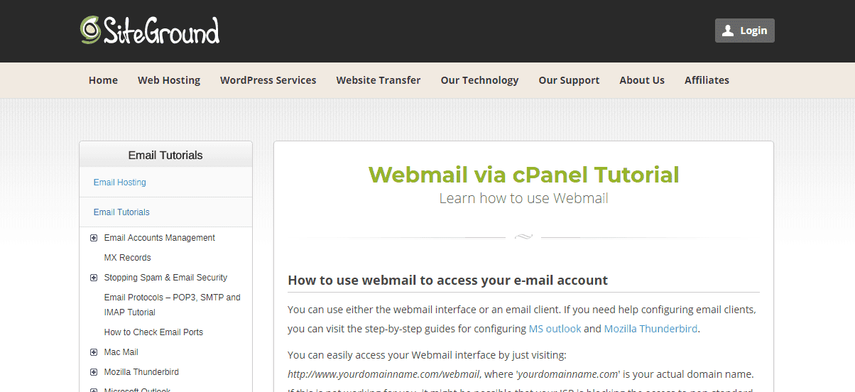 SiteGround Webmail vs Cpanel landing banner