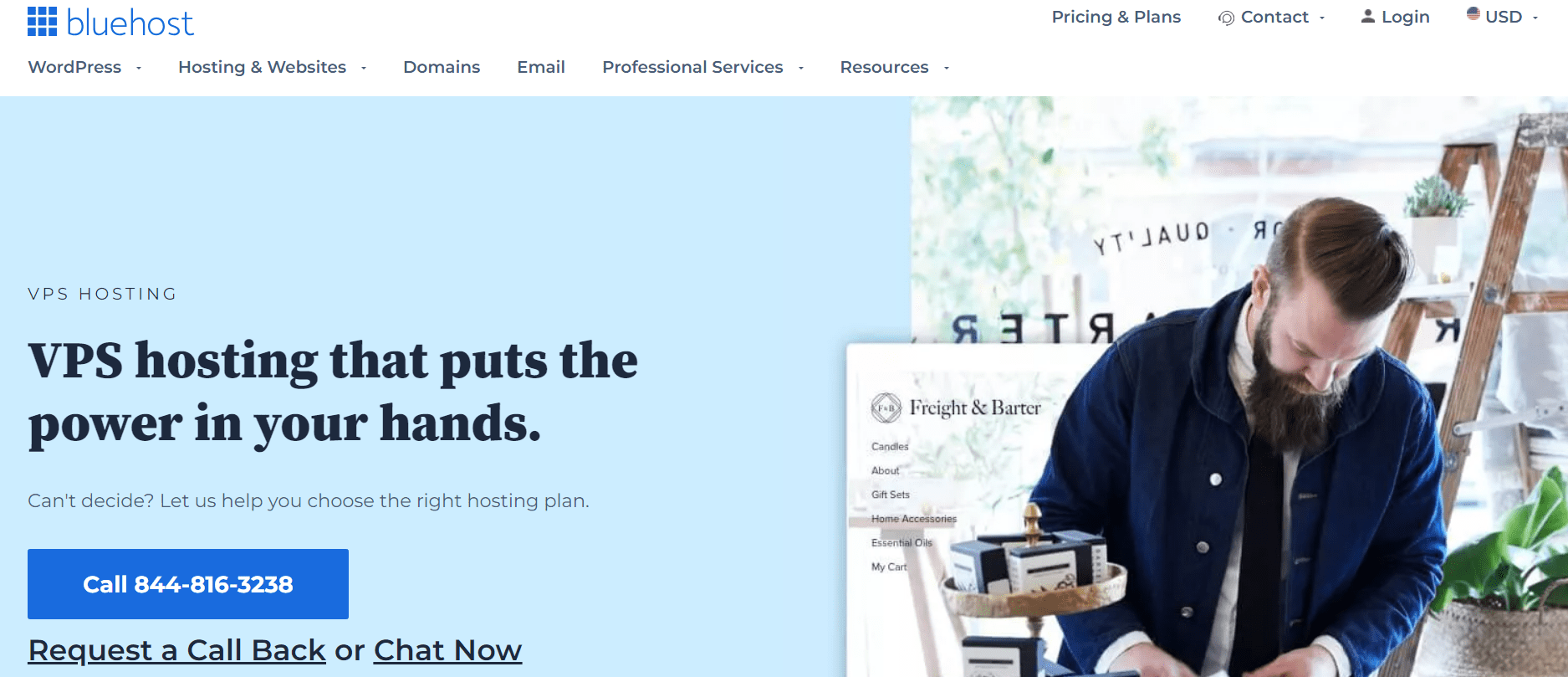 Bluehost landing page
