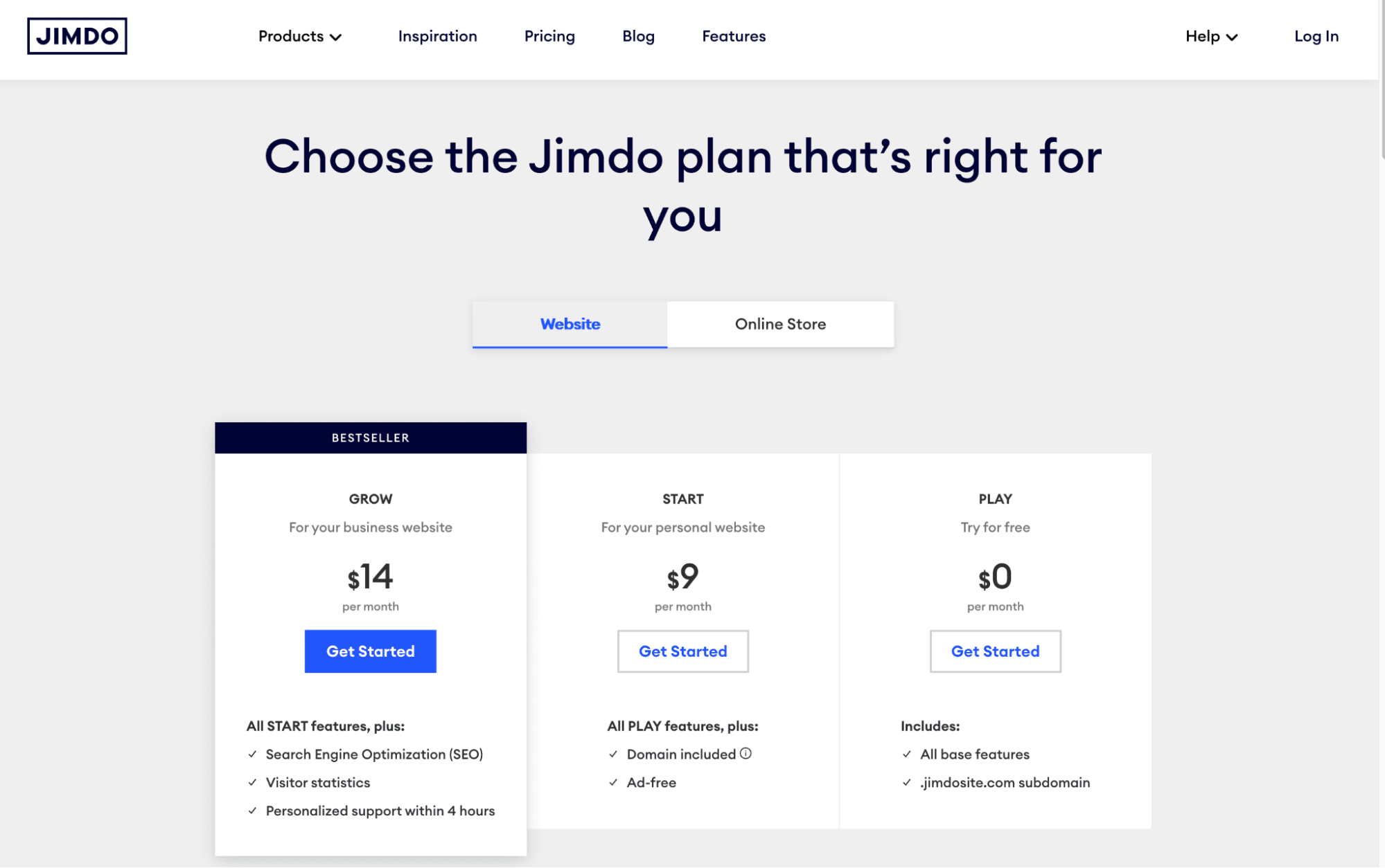 Jimdo Plans and Pricing