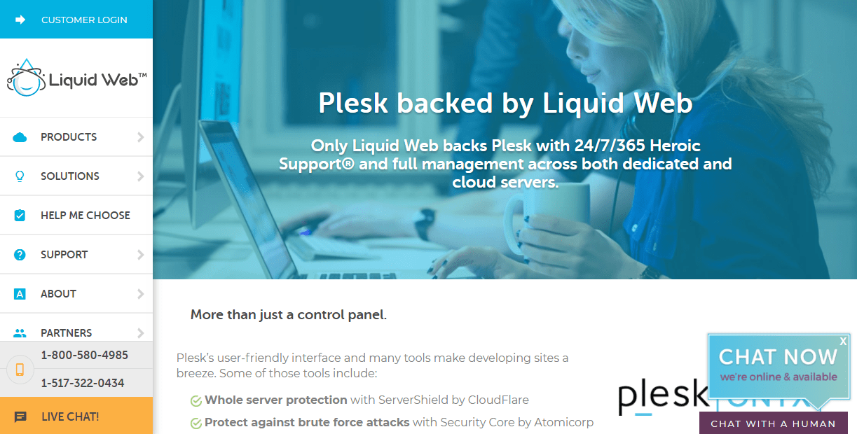 Liquid Web landing page